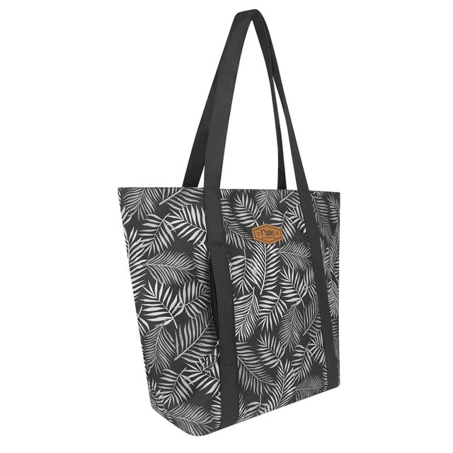 Tropical Leaves Tote Bag (Black) 