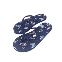 Butterfly Ladies Flip Flops (Navy Blue)