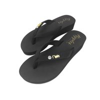 Adele Ladies Sandals Mid Wedge (Black)