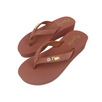 Adele Ladies Sandals Mid Wedge (Dark Red)
