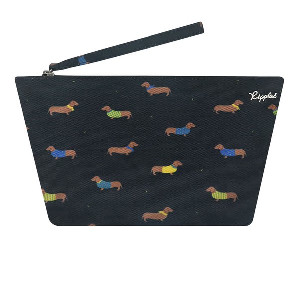 Dachshund Dog Cosmetic Pouch (Black)