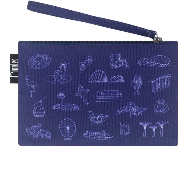 Singapore Iconic Gems Essential Pouch (Navy Blue)