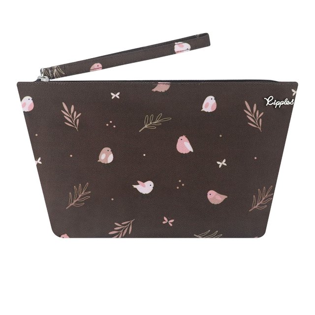 Birds Cosmetic Pouch (Brown)