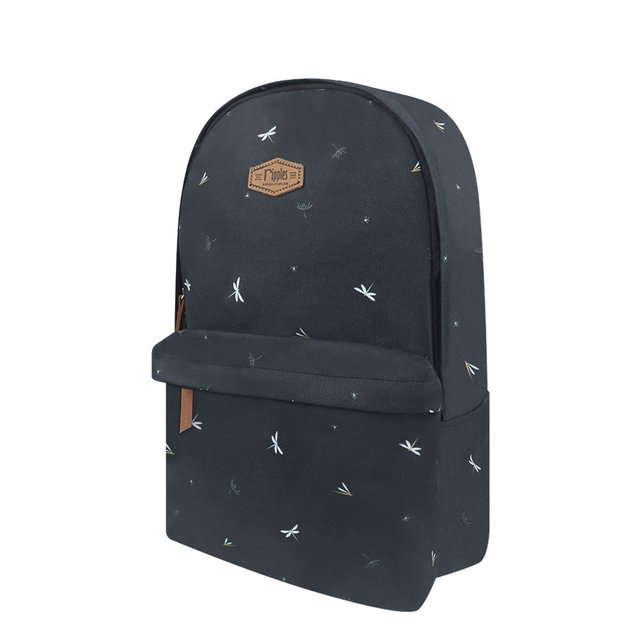 Dragonfly and Dandelions School Backpack (Black)