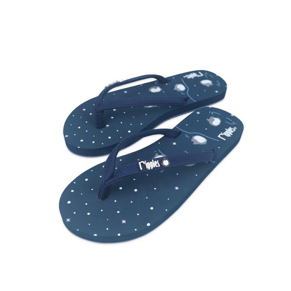 Mum & Kids Flip Flops Penguin Twinning Set (Ladies Grey Blue Kids Navy Blue) Mum & Kids Flip Flops Penguin Twinning Set (Ladies Grey Blue Kids Navy Blue)