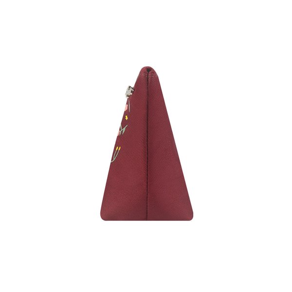 Flowery Cosmetic Pouch (Maroon) Flowery Cosmetic Pouch (Maroon)