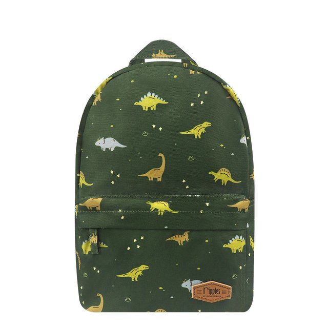 Dino Mid Sized Kids School Backpack (Camo Green)