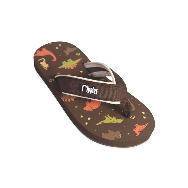 Dino Little Kids Flip Flops (Brown) Dino Little Kids Flip Flops (Brown)
