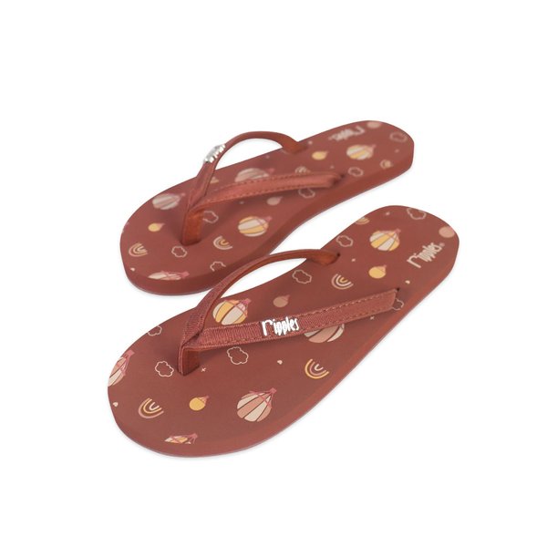 Hot Air Balloon Ladies Flip Flops (Dark Red) Hot Air Balloon Ladies Flip Flops (Dark Red)
