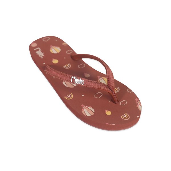 Hot Air Balloon Ladies Flip Flops (Dark Red) Hot Air Balloon Ladies Flip Flops (Dark Red)