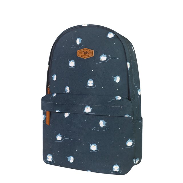 Penguin School Backpack (Grey Blue)