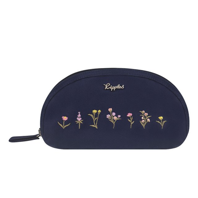 Everly Embroidery Pouch (Navy Blue)