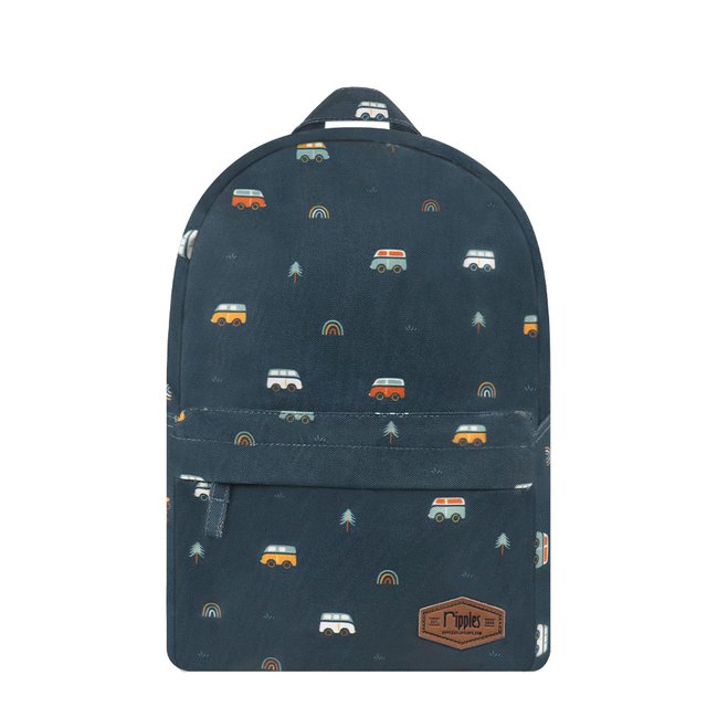Rainbow Caravan Mid Sized Kids School Backpack (Grey Blue) 