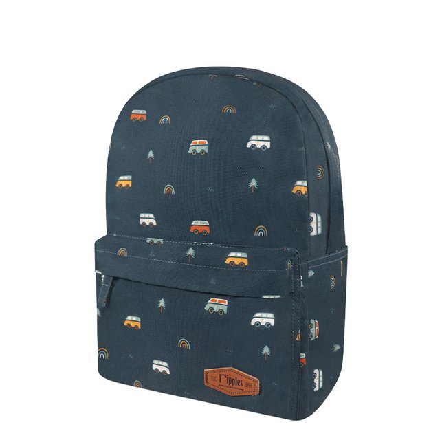 Rainbow Caravan Mid Sized Kids School Backpack (Grey Blue) 