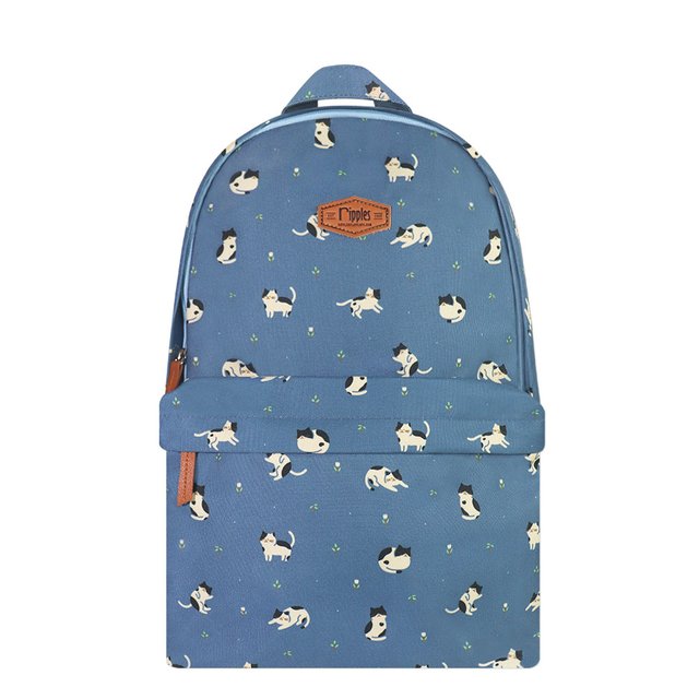 Cats School Backpack (Dust Blue) 