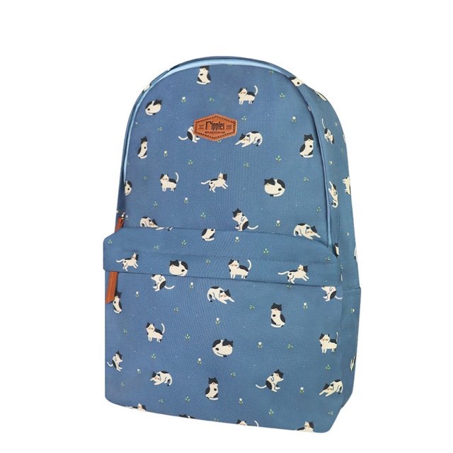 Cats School Backpack (Dust Blue) 