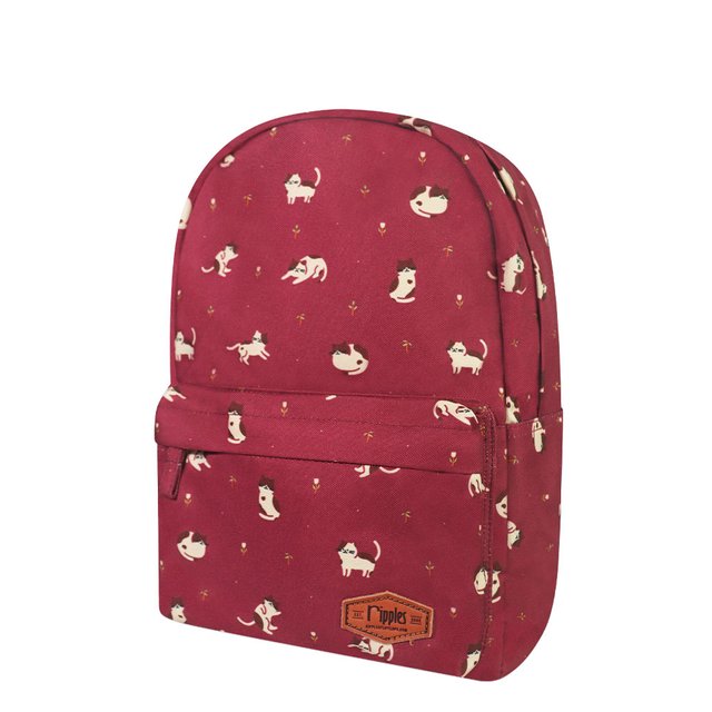 Cats Mid Sized Kids School Backpack (Raspberry Pink)