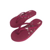 Flowery Ladies Flip Flops (Maroon Purple)