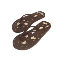Cats Ladies Flip Flops (Brown)