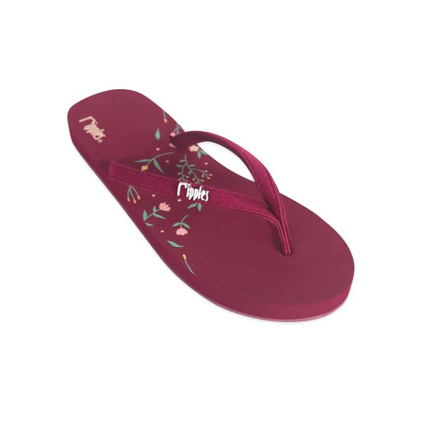 Flowery Ladies Flip Flops (Maroon Purple) Flowery Ladies Flip Flops (Maroon Purple)