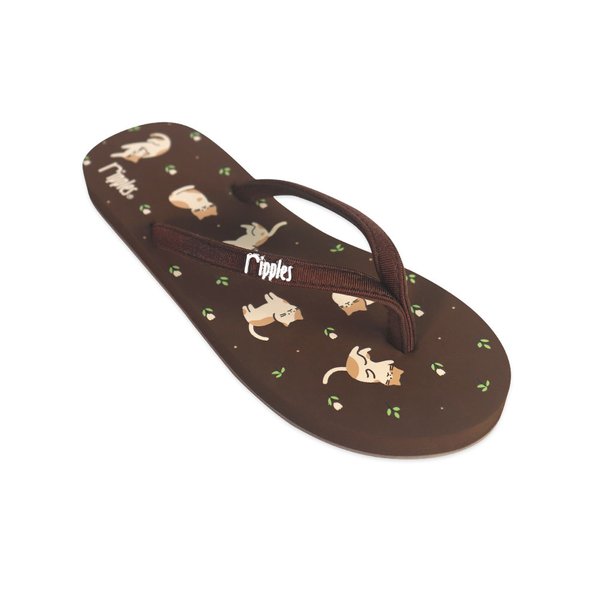 Cats Ladies Flip Flops (Brown) Cats Ladies Flip Flops (Brown)