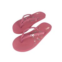 Flowery Ladies Flip Flops (Dust Pink)