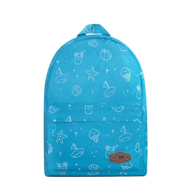 Beach Mid Sized Kids School Backpack (Blue)