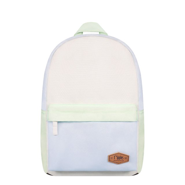 Colour Block Mid Sized Kids School Backpack (Green)