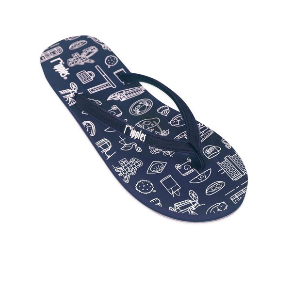 Singapore Iconic Gems Ladies Flip Flops (Navy Blue) Singapore Iconic Gems Ladies Flip Flops (Navy Blue)