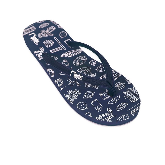 Singapore Iconic Gems Ladies Flip Flops (Navy Blue)