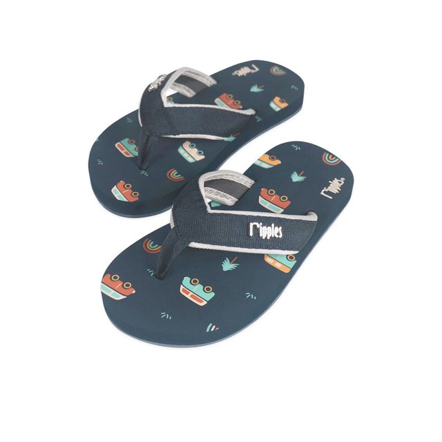 Rainbow Caravan Little Kids Flip Flops (Grey Blue)