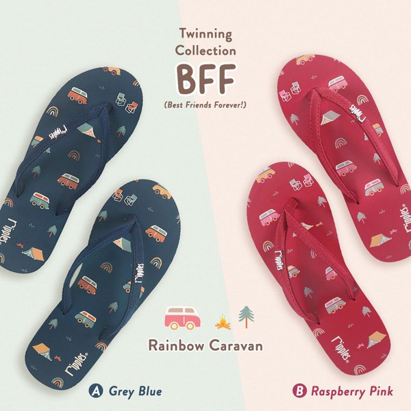 BFF Friends Flip Flops Rainbow Caravan Twinning Collection BFF Friends Flip Flops Rainbow Caravan Twinning Collection