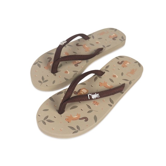 Squirrel Ladies Flip Flops (Khaki) 