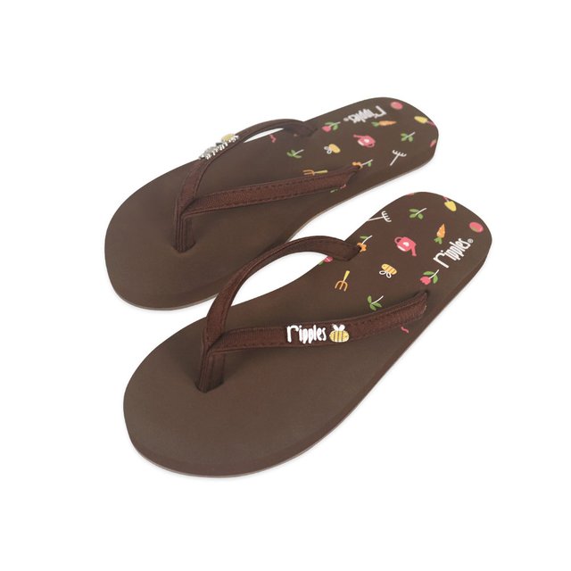 Gardening Ladies Flip Flops (Brown) 