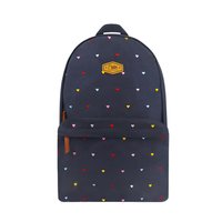 Hearts Embroidery School Backpack (Navy Blue)