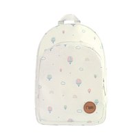 Hot Air Balloon Mid Sized Kids School Backpack (Cream)
