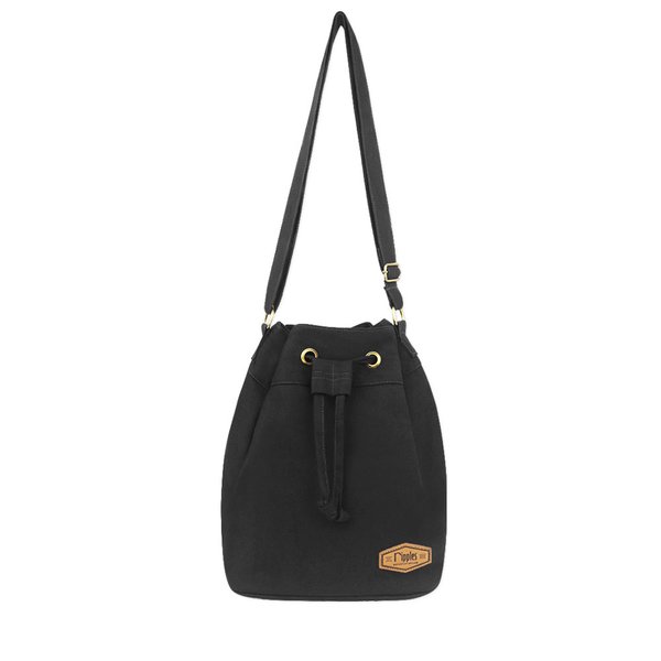 [SALE] Basic Canvas Bucket Sling Bag (Black)