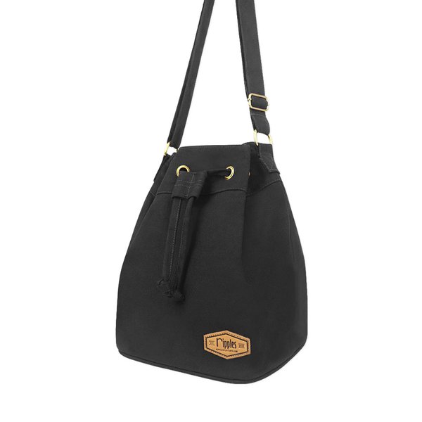 [SALE] Basic Canvas Bucket Sling Bag (Black)