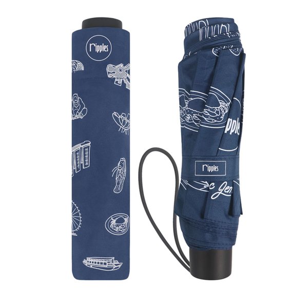 Singapore Iconic Gems Umbrella (Navy Blue)