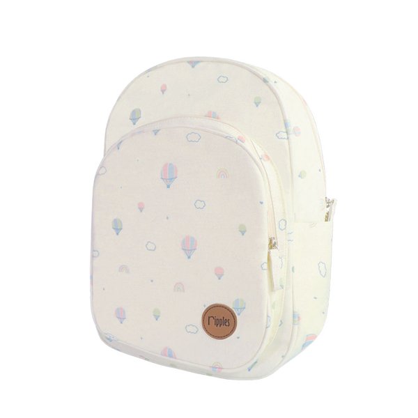 Hot Air Balloon Mid Sized Kids School Backpack (Cream) Hot Air Balloon Mid Sized Kids School Backpack (Cream)