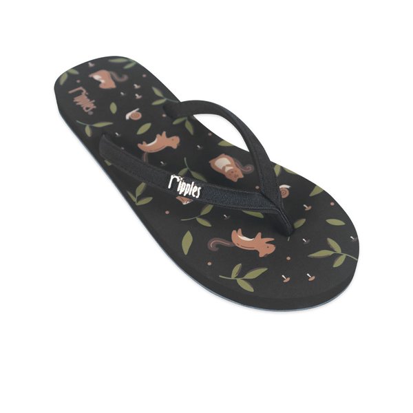 Squirrel Ladies Flip Flops (Black) Squirrel Ladies Flip Flops (Black)