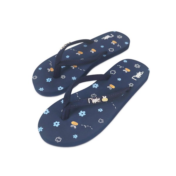 Bees Ladies Flip Flops (Navy Blue) Bees Ladies Flip Flops (Navy Blue)