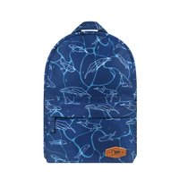 Whales Mid Sized Kids School Backpack (Navy Blue)
