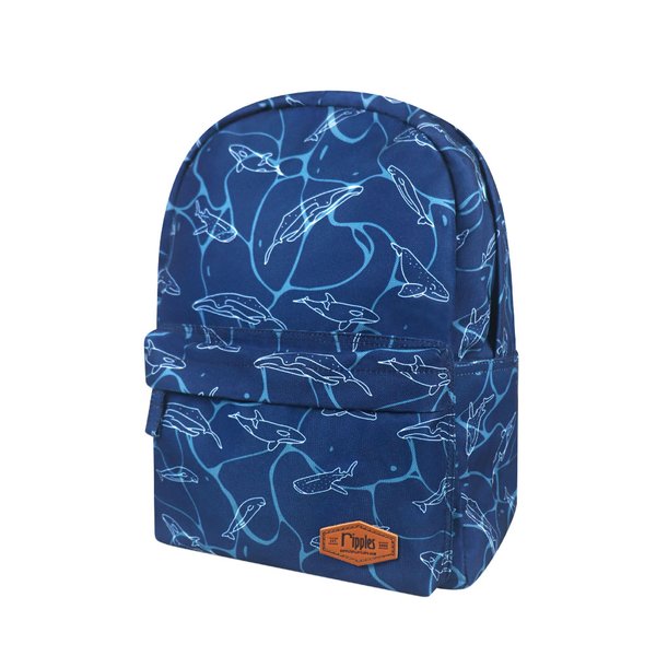 Whales Mid Sized Kids School Backpack (Navy Blue) Whales Mid Sized Kids School Backpack (Navy Blue)