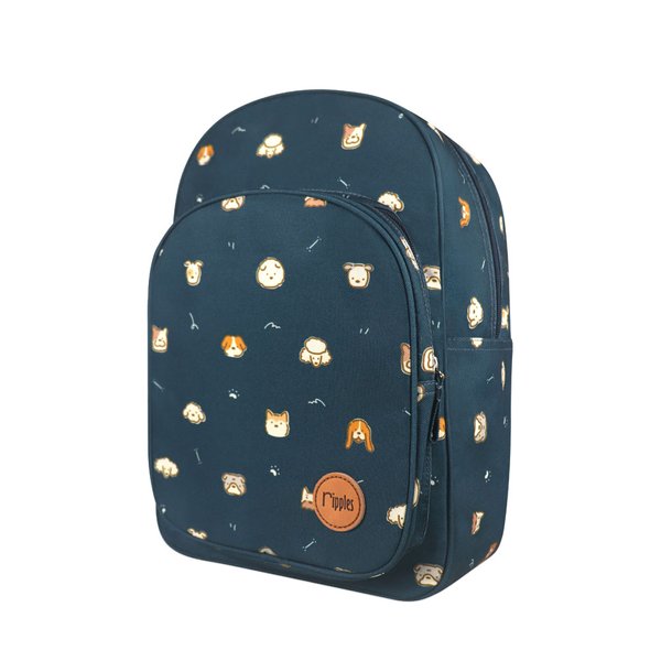 Doggies Mid Sized Kids School Backpack (Grey Blue) Doggies Mid Sized Kids School Backpack (Grey Blue)