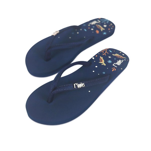 Turtles Ladies Flip Flops (Navy Blue) Turtles Ladies Flip Flops (Navy Blue)