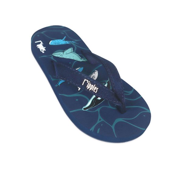 Whales Little Kids Flip Flops (Navy Blue) Whales Little Kids Flip Flops (Navy Blue)