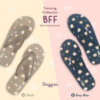 BFF Friends Flip Flops Doggies Twinning Collection (Khaki & Grey Blue)