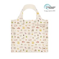 Singapore Iconic Gems Reusable Eco Tote Bag (Cream)