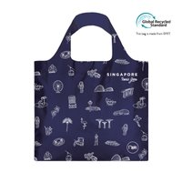 Singapore Iconic Gems Reusable Eco Tote Bag (Blue)